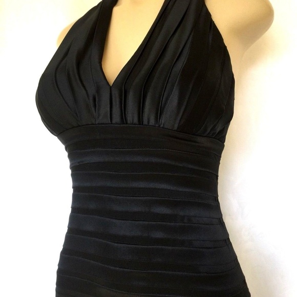 Tadashi Shoji Black Halter Midi Dress - Picture 3 of 7